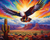 5D Diamond Painting Bright Rainbow Sky Eagle Kit