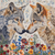 5D Diamond Painting Abstract Wolves in Flowers Kit