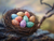 5D Diamond Painting Colorful Speckled Eggs in a Nest Kit