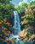 5D Diamond Painting Waterfalls and Orange Flowers Kit