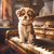 5D Diamond Painting Brown Collar Puppy on a Piano Kit
