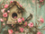 5D Diamond Painting Pink Flower Green Birdhouse Kit