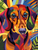 5D Diamond Painting Bright Abstract Colored Dachshund Kit