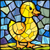 5D Diamond Painting Abstract Yellow Duckling Kit