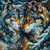 5D Diamond Painting Two Wolves Abstract Kit