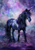5D Diamond Painting Abstract Black and Purple Horse Kit