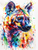 5D Diamond Painting Abstract Colored Hyena Kit