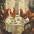 5D Diamond Painting Four Kitchen Table Roosters Kit