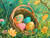 5D Diamond Painting Four Easter Eggs in a Basket Kit