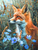 5D Diamond Painting Red Fox in the Flowers Kit