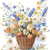 5D Diamond Painting Brown Basket of Flowers Kit