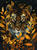 5D Diamond Painting Gold Leaves and Eyes Tiger Kit