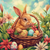 5D Diamond Painting Clouded Sky Easter Bunny and Basket Kit