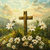 5D Diamond Painting White Lily Easter Cross Kit