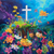 5D Diamond Painting Bright Flower White Cross Kit