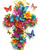 5D Diamond Painting Bright Flower Butterfly Cross Kit