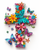 5D Diamond Painting Aqua Butterfly Flower Cross Kit