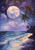 5D Diamond Painting Two Palm Painted Moonlight Beach Kit