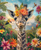 5D Diamond Painting Flower Head Giraffe Kit