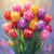 5D Diamond Painting Multi-Colored Tulip Bunch Kit