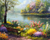 5D Diamond Painting Spring Flowers by the Park Lake Kit