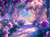 5D Diamond Painting Purple Rose Petals and Arches Kit