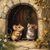 5D Diamond Painting Two Mice in the Doorway Kit