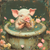 5D Diamond Painting Pig in a Tub Kit