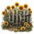 5D Diamond Painting Wooden Fence Sunflowers Kit