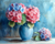 5D Diamond Painting Blue Vase Hydrangeas Kit