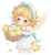 5D Diamond Painting Four Ducklings and Blue Dress Angel Kit
