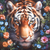 5D Diamond Painting Tiger and Flower Kit