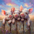 5D Diamond Painting Purple Flowers and Three Pigs Kit