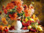 5D Diamond Painting White Vase of Orange Flowers Kit