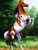 5D Diamond Painting Rearing Brown and White Horse Kit