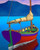 5D Diamond Painting Red & Purple Sail Boat Kit