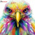 5D Diamond Painting Rainbow Feather Falcon Kit