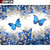 5D Diamond Painting Blue Butterflies and White Flowers Kit