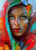 5D Diamond Painting Blue Eye Woman and a Cape of Colors Kit