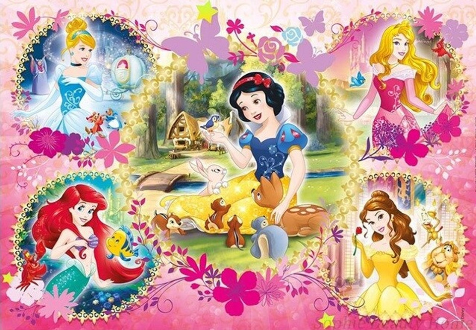 5D Diamond Painting Disney Princess Pink Flower Collage Kit - Bonanza ...