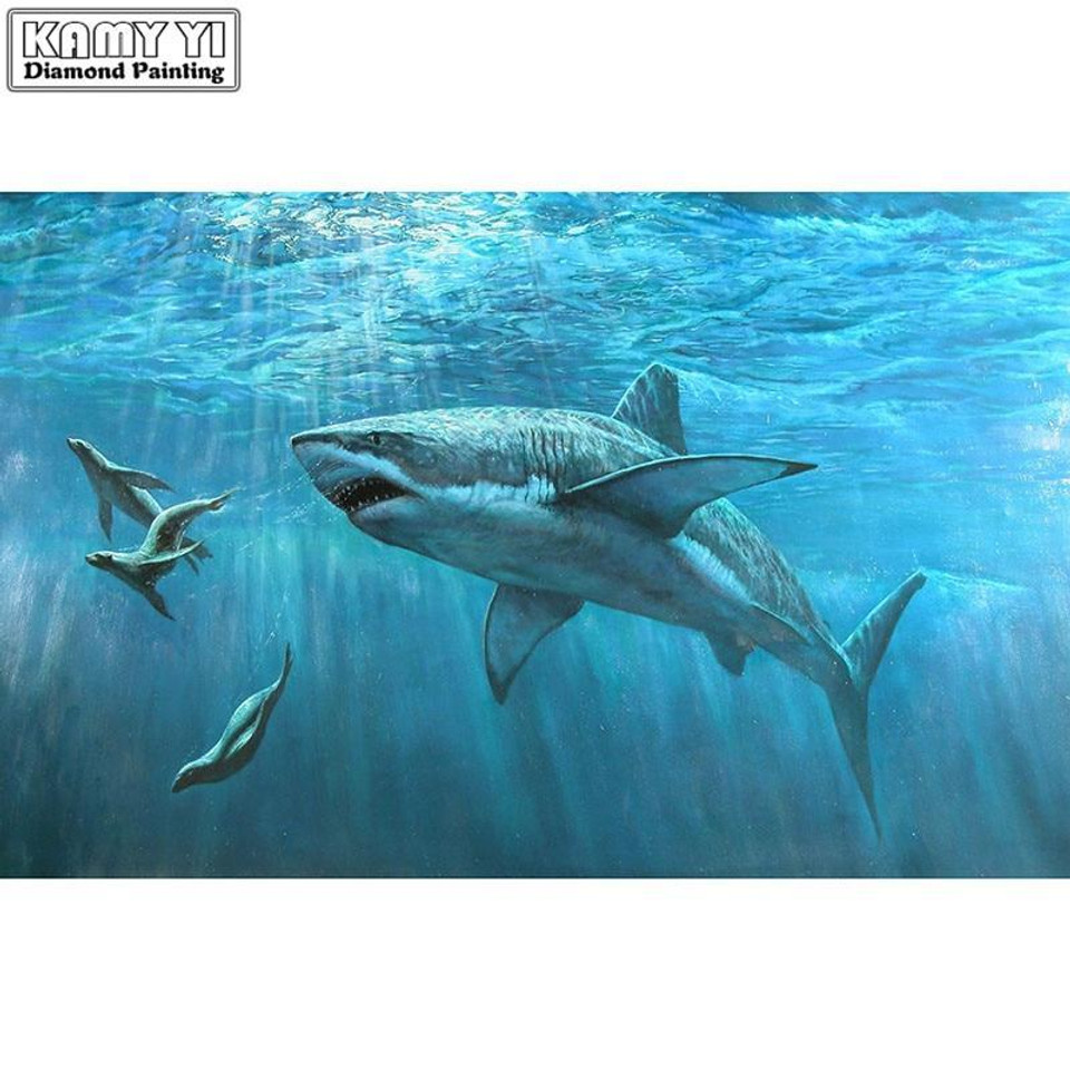 5d Diamond Painting Shark And Seals Kit