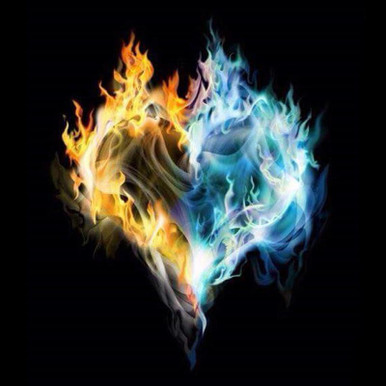 blue fire hearts