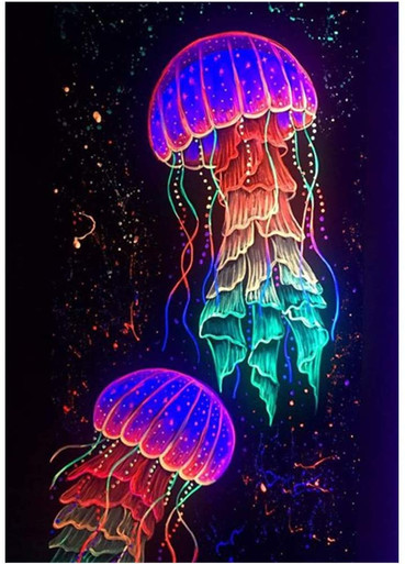 Glow in the Dark Jellyfish DIY Diamond Painting – Diamond Painting Bliss