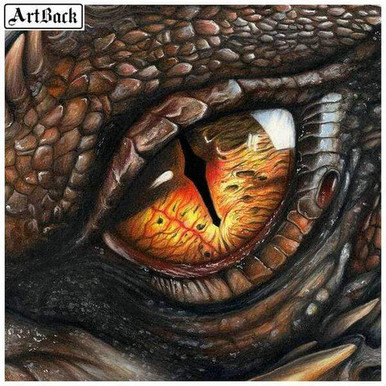 5D Diamond Painting Brown Dragon Eye Kit - Bonanza Marketplace