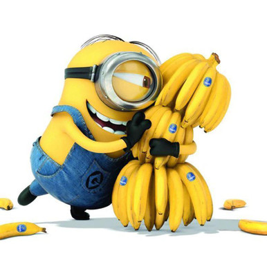 minion drawing with banana