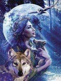 5D Diamond Painting Wolf Moon Kit