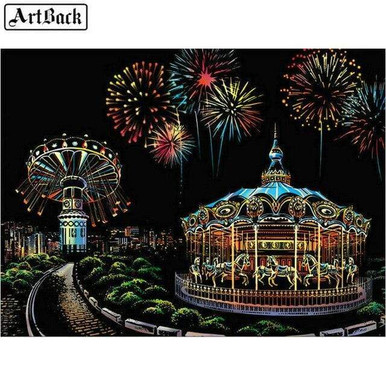 5D Diamond Painting World of Disney Fireworks Kit - Bonanza Marketplace