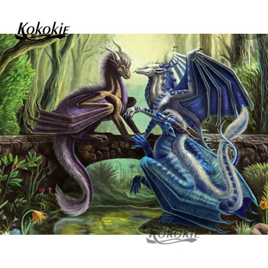 5D Diamond Painting Book of Dragons Kit - Bonanza Marketplace