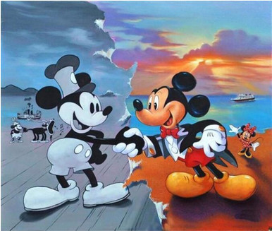 5D Diamond Painting Mickey Mouse Retro and Today Kit