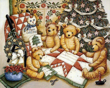 5D Diamond Painting Stuffed Bear in Christmas Ornaments Kit - Bonanza  Marketplace